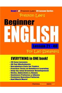 Preston Lee's Beginner English Lesson 21 - 40 For Lao Speakers