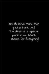 You deserve more than just a thank you! You deserve a special place in my heart. Thanks for everything!