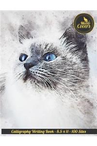Meow Covers Calligraphy Writing Book - 8.5 X 11 - 100 Sites