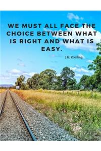 We must all face the choice between what is right and what is easy.