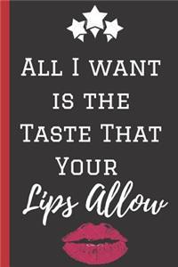 All I Want is the Taste That Your lips Allow