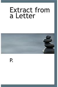 Extract from a Letter
