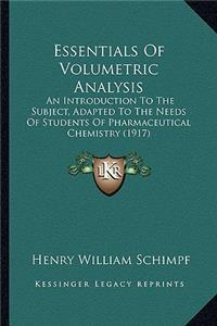 Essentials Of Volumetric Analysis