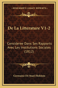 De La Litterature V1-2