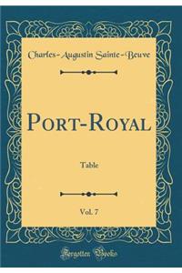 Port-Royal, Vol. 7