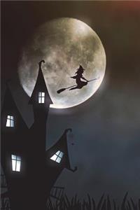 Witch on a Broomstick Flying Past the Moon Journal