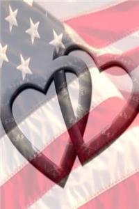 Journal American Flag Intertwined Hearts