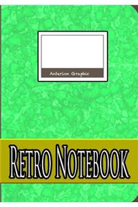 Retro Notebook Green, Notebook, 7 X 10 Inch 100 Sheet