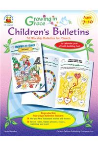 Growing in Grace Children's Bulletins, Ages 7-10: 52 Worship Bulletins for Church