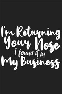 I'm Returning Your Nose I found it in My Business