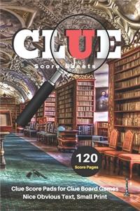 Clue Score Sheets