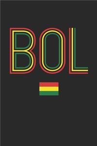 Vintage Bolivia Notebook - Bolivia Diary - Retro Bolivian Flag Journal - Bolivia Gifts