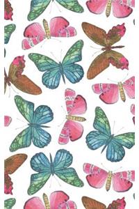 Colorful Pink and Blue Butterflies - Lined Notebook with Margins - 5x8