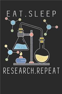 Eat Sleep Research Repeat Scientific Graph Paper Notebook