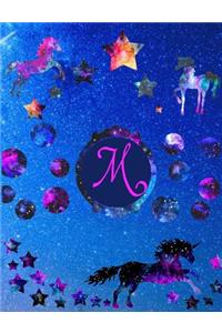 Starry Unicorns Notebook Monogram Series M