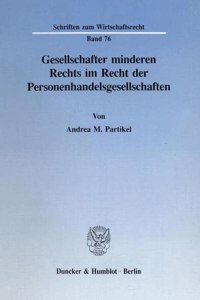 Gesellschafter Minderen Rechts Im Recht Der Personenhandelsgesellschaften