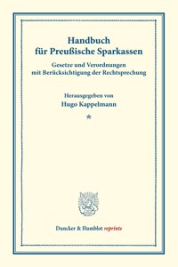 Handbuch Fur Preussische Sparkassen