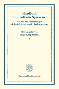 Handbuch Fur Preussische Sparkassen