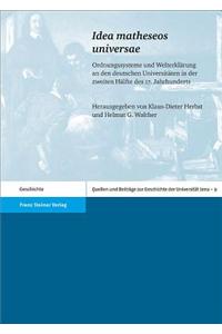 Idea Matheseos Universae: Ordnungssysteme Und Welterklarung an Den Deutschen Universitaten in Der Zweiten Halfte Des 17. Jahrhunderts