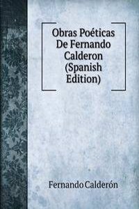 Obras Poeticas De Fernando Calderon (Spanish Edition)