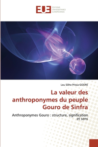 valeur des anthroponymes du peuple Gouro de Sinfra