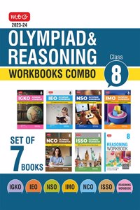 MTG Olympiad Workbook and Reasoning Book Class 8 Combo for NSO-IMO-IEO-NCO-IGKO-ISSO (Set of 7 Books) - SOF Olympiad Preparation Books For 2023-2024 Exam