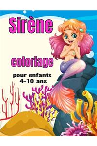 sirène Coloriage pour enfants 4-10 ans
