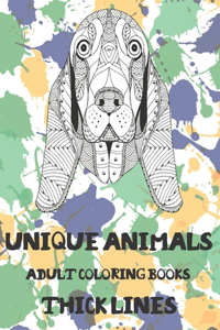 Adult Coloring Books Unique Animals - Thick Lines