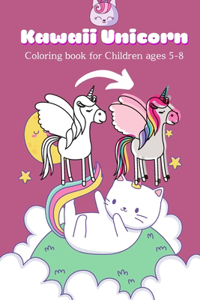 Kawaii Unicorn Coloring book for children ages 5-8