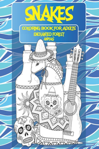 Coloring Book for Adults Enchanted Forest - Animals - Snakes