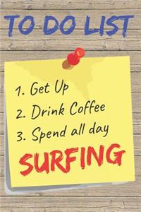 To Do List Surfing Blank Lined Journal Notebook