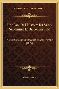 Une Page De L'Histoire Du Saint-Simonisme Et Du Fourierisme