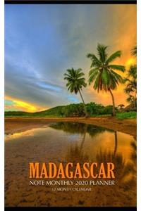 Madagascar Note Monthly 2020 Planner 12 Month Calendar