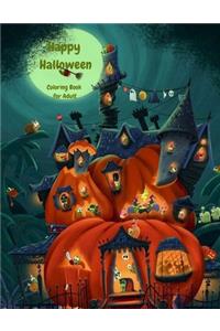 Happy Halloween Coloring Book For Adults