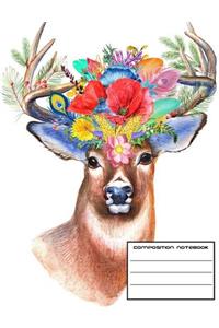 Buck in Bloom College Rule Composition Notebook