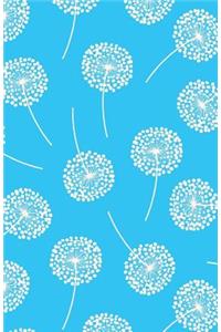 Bullet Journal Dandelions in Blue: 162 Numbered Pages with 150 Dot Grid Pages, 6 Index Pages and 2 Key Pages in Easy to Carry 5.5 X 8.5 Size.