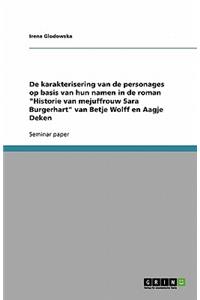 De karakterisering van de personages op basis van hun namen in de roman Historie van mejuffrouw Sara Burgerhart van Betje Wolff en Aagje Deken
