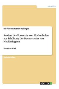 Analyse des Potentials von Hochschulen zur Erhöhung des Bewusstseins von Nachhaltigkeit