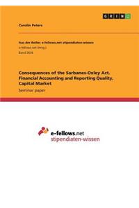 Consequences of the Sarbanes-Oxley Act. Financial Accounting and Reporting Quality, Capital Market