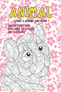 Livres à colorier pour filles - Conceptions pour soulager le stress des animaux - Animal