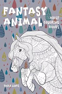 Adult Coloring Books Fantasy Animal - Thick Lines