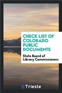 Check List of Colorado Public Documents