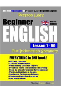 Preston Lee's Beginner English Lesson 1 - 60 For Indonesian Speakers (British Version)