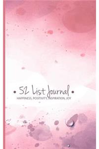 52 List Journal Happiness Positivity Inspiration Joy