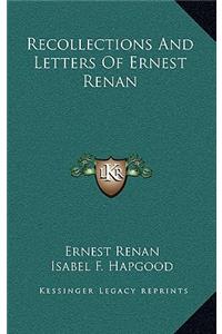 Recollections And Letters Of Ernest Renan