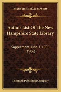 Author List Of The New Hampshire State Library