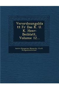 Verordnungsblatt Fur Das K. U. K. Heer