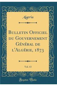 Bulletin Officiel Du Gouvernement GÃ©nÃ©ral de l'AlgÃ©rie, 1873, Vol. 13 (Classic Reprint)