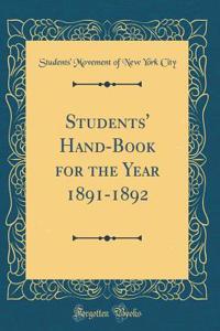 Students' Hand-Book for the Year 1891-1892 (Classic Reprint)
