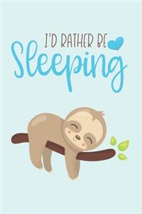 I'd Rather Be Sleeping Merry X'Mas Sloth Notebook for Sloth lovers